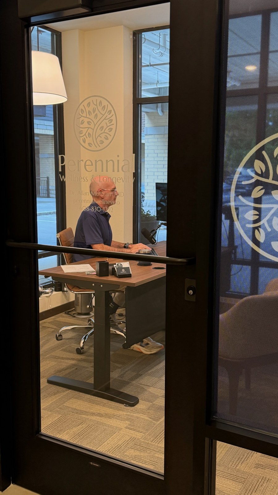 Dr. Mottram at work in his clinic